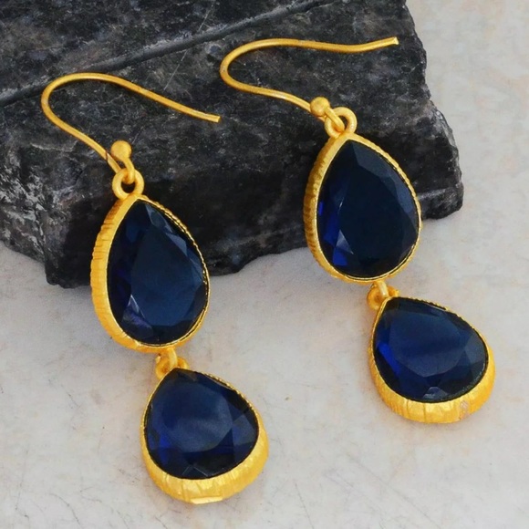Jewelry - Yellow Gold Topaz Quartz Earrings